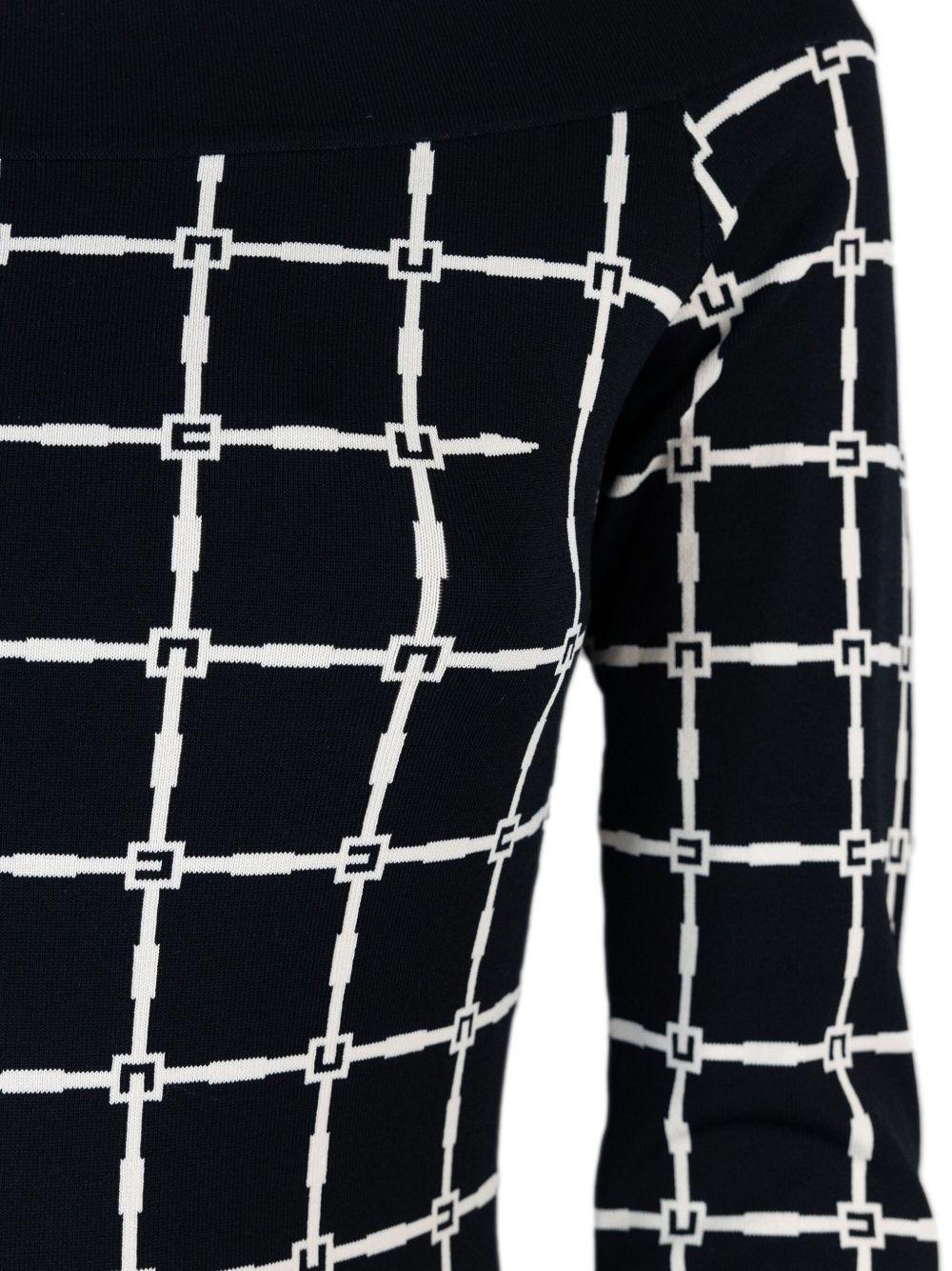 Logo jacquard dress with boat neckline AM57B51E2 685 ELISABETTA FRANCHI 