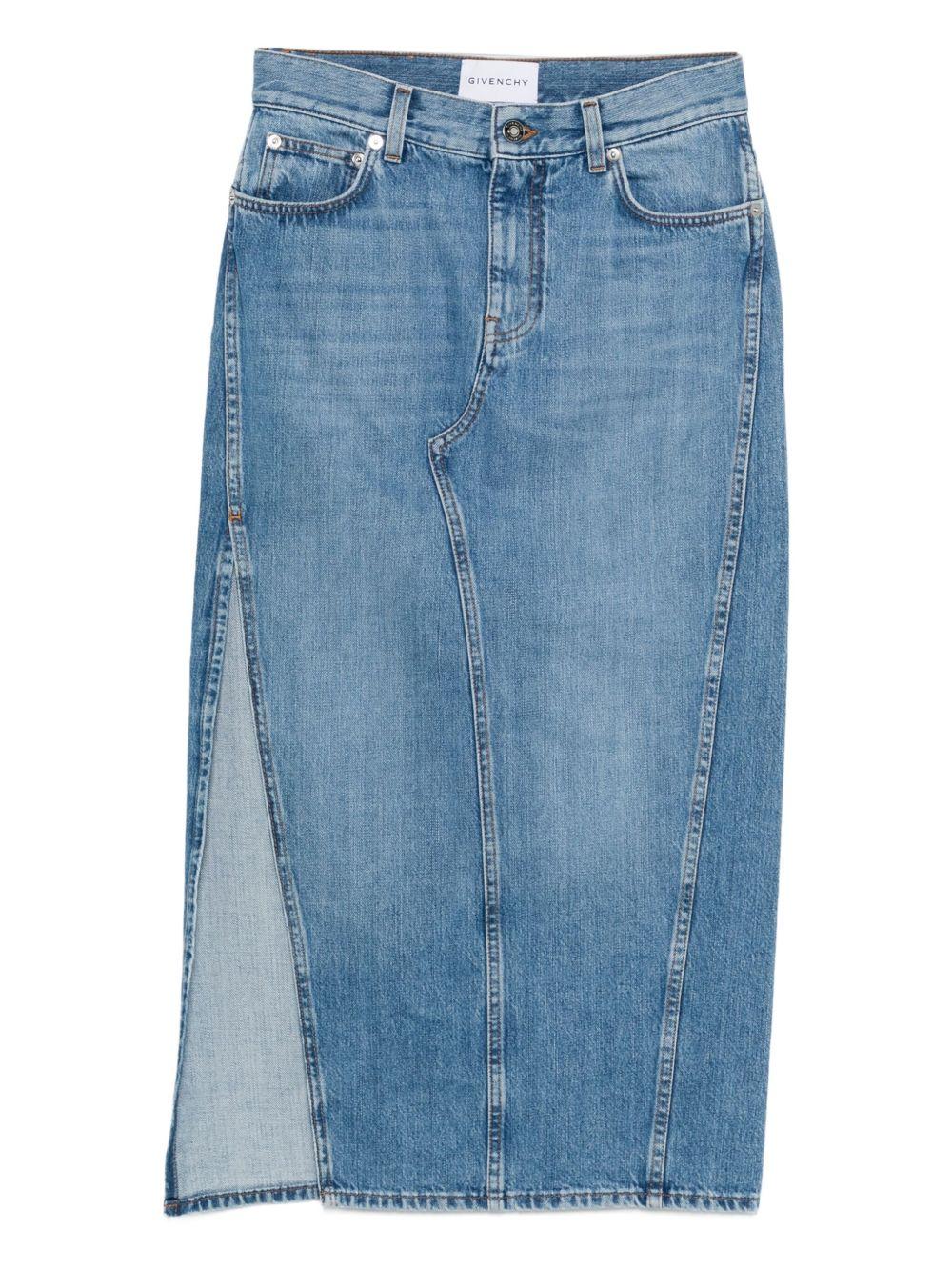 Midi skirt in washed denim BW40Z9516F 420 GIVENCHY 