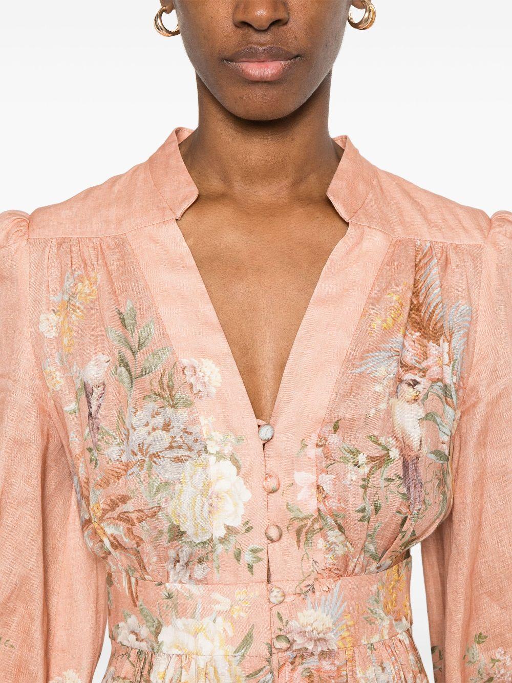 Tallow Plunge mini dress<BR/><BR/><BR/> 0932DRS253 PKMF ZIMMERMANN 
