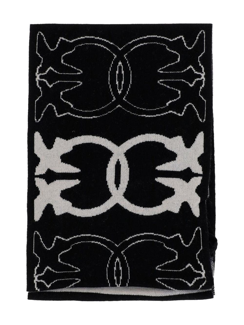 Scarf with jacquard Love Birds logo 105992 A2YOZZ2 PINKO 