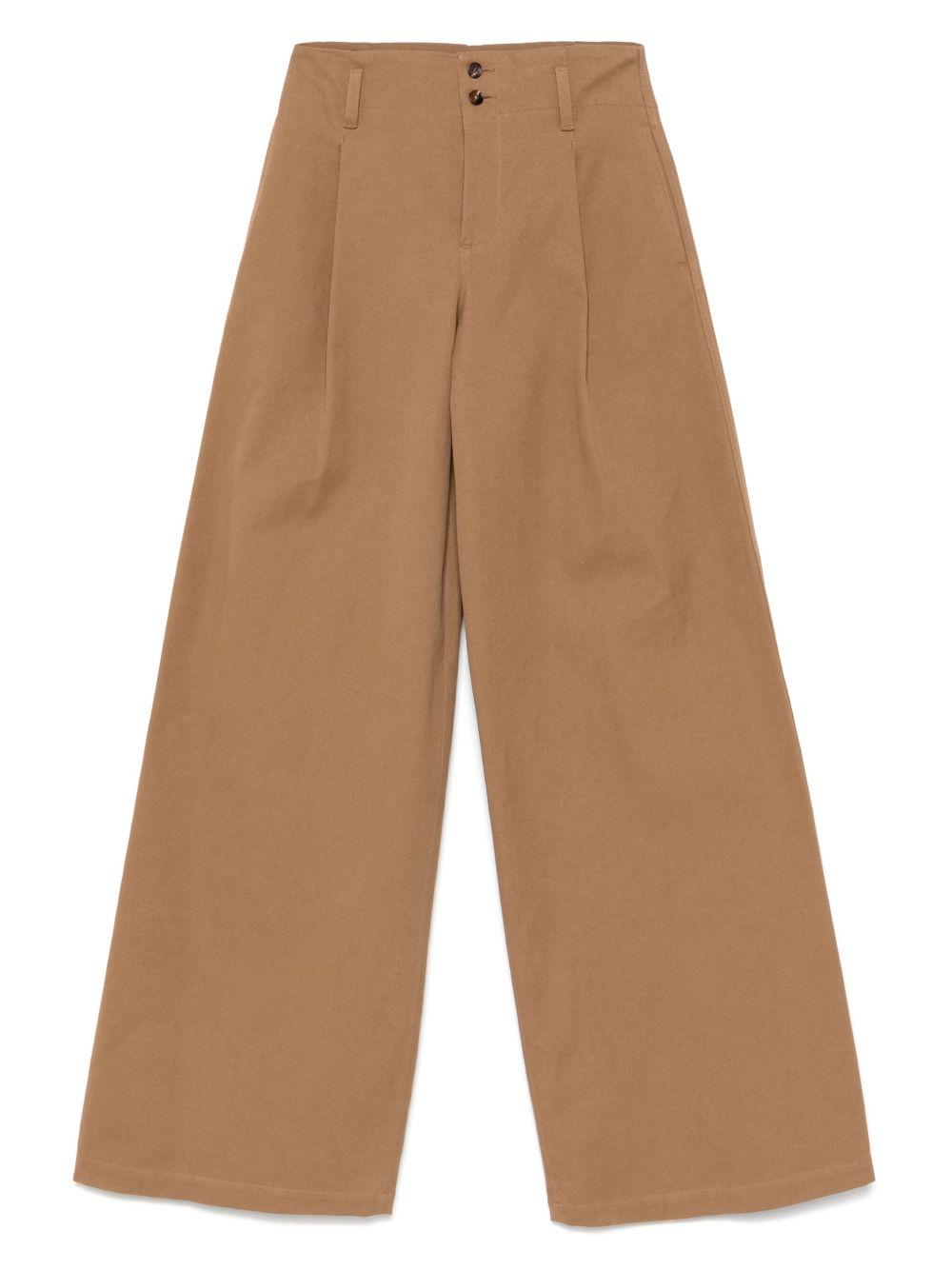 High-rise wide-leg pants in cotton canvas CH25APA11365 208 CHLOÉ 