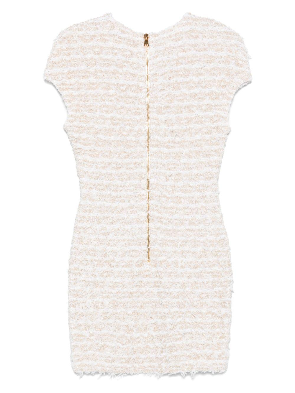 Tweed mini dress<BR/><BR/><BR/> EF1R6023KB19 GAD BALMAIN 