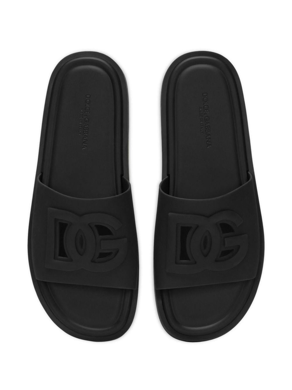 Logo-embossed open-toe slides CS2215 AN99480999 DOLCE & GABBANA 