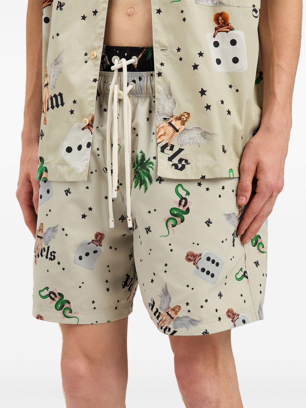 Pin-Up swim shorts<BR/><BR/><BR/> PMFD012S25FAB005 0B84 PALM ANGELS 
