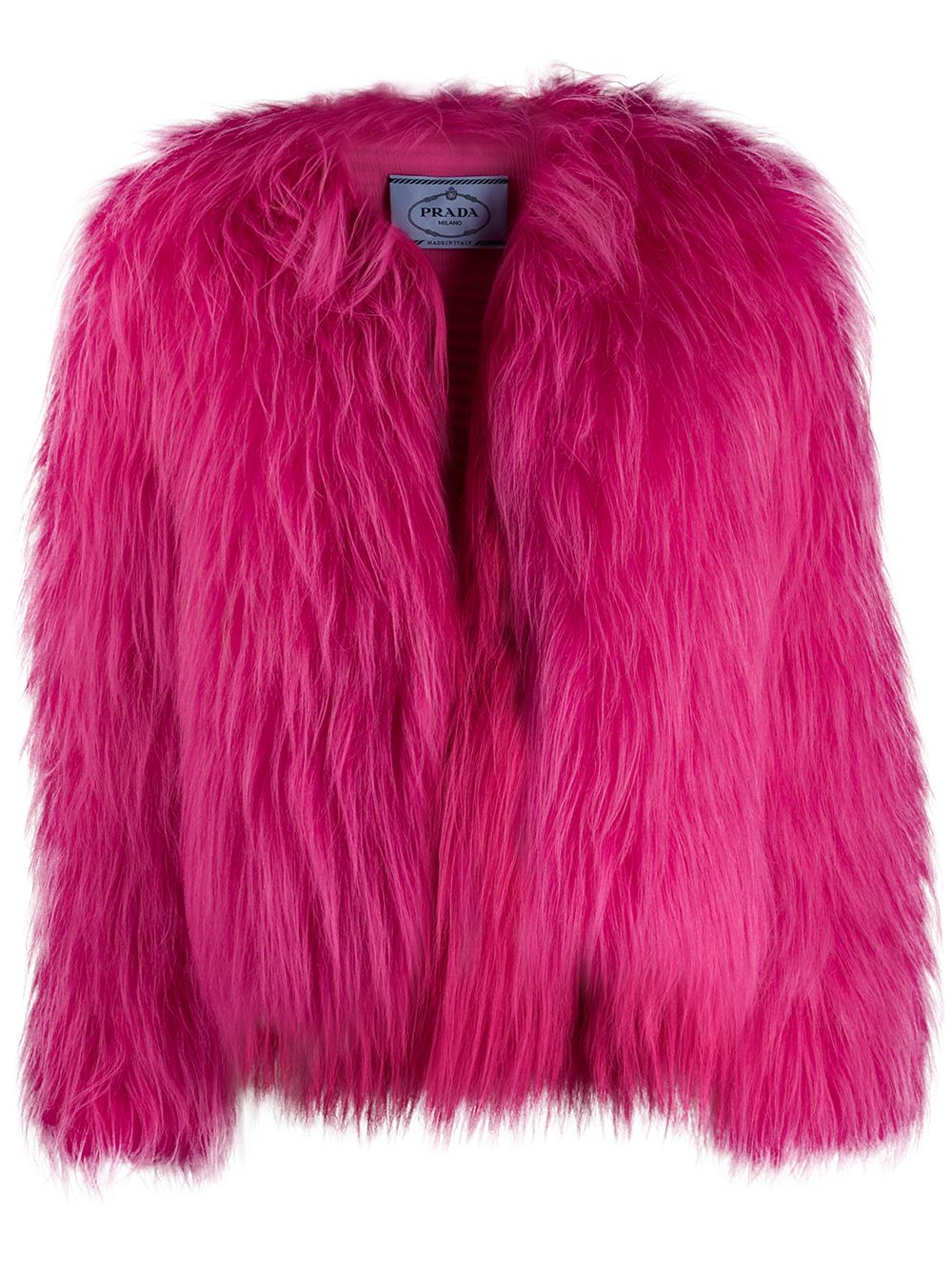 Fuschia pink goat fur neon jacket