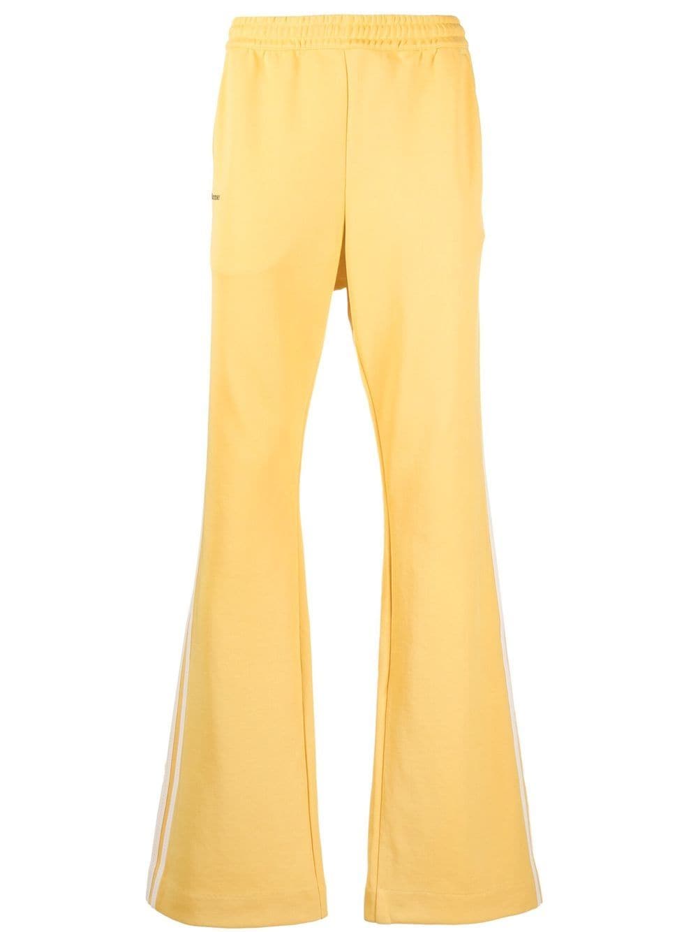 Pantalone in poliestere riciclato giallo cedro/bianco