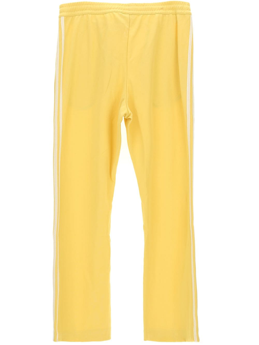 citron yellow/white recycled polyester trousers