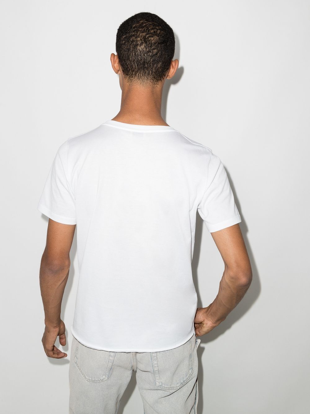 T-shirt girocollo da uomo in bianco con logo