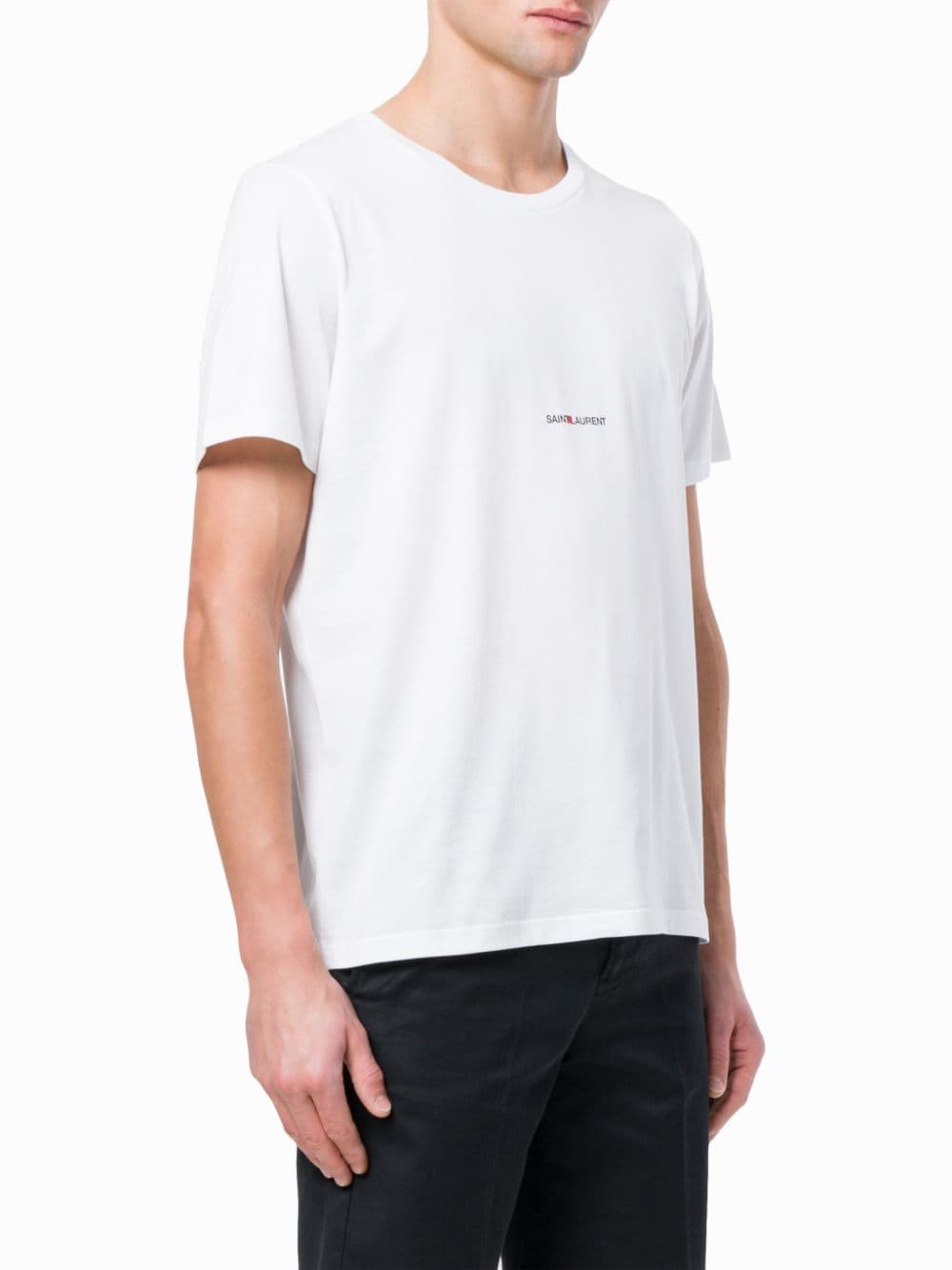 T-shirt girocollo da uomo in bianco con logo