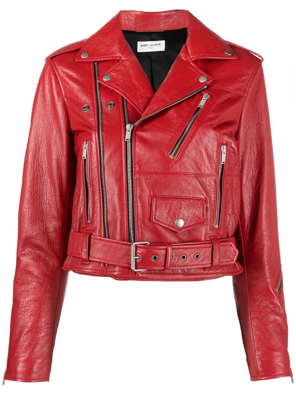 red leather biker jacket
