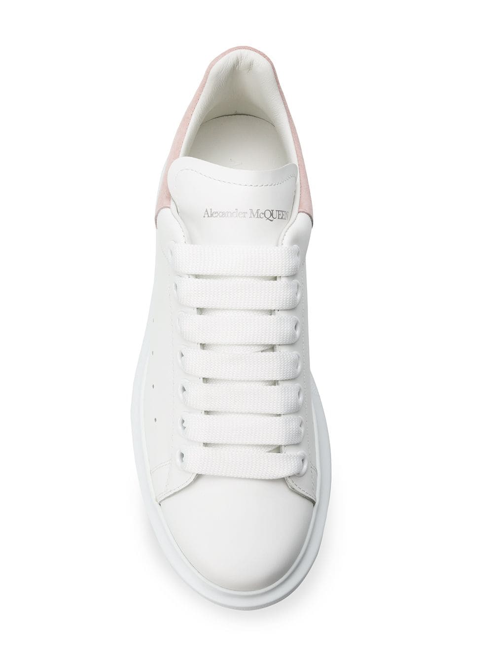 White/pink leather/suede oversized low-top sneakers