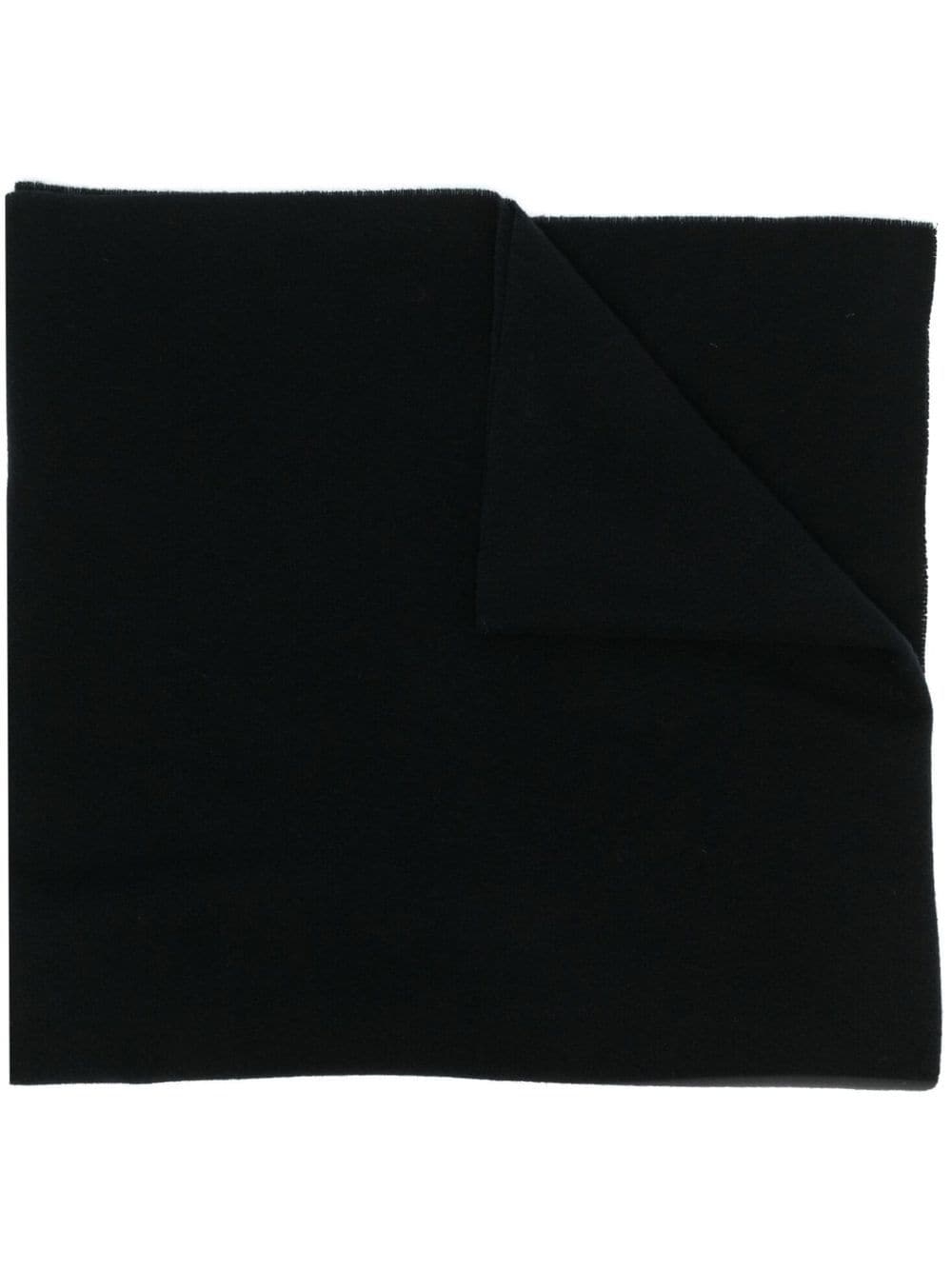 black logo-print wool scarf