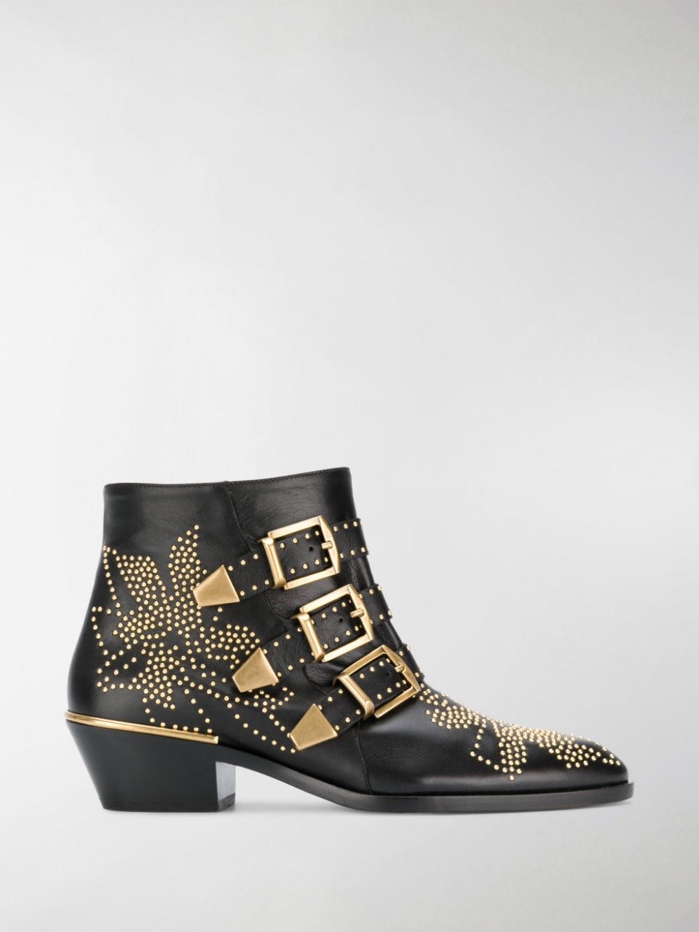 Black leather Susanna 30mm studded ankle boots
