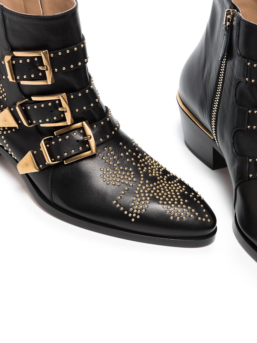 Black leather Susanna 30mm studded ankle boots