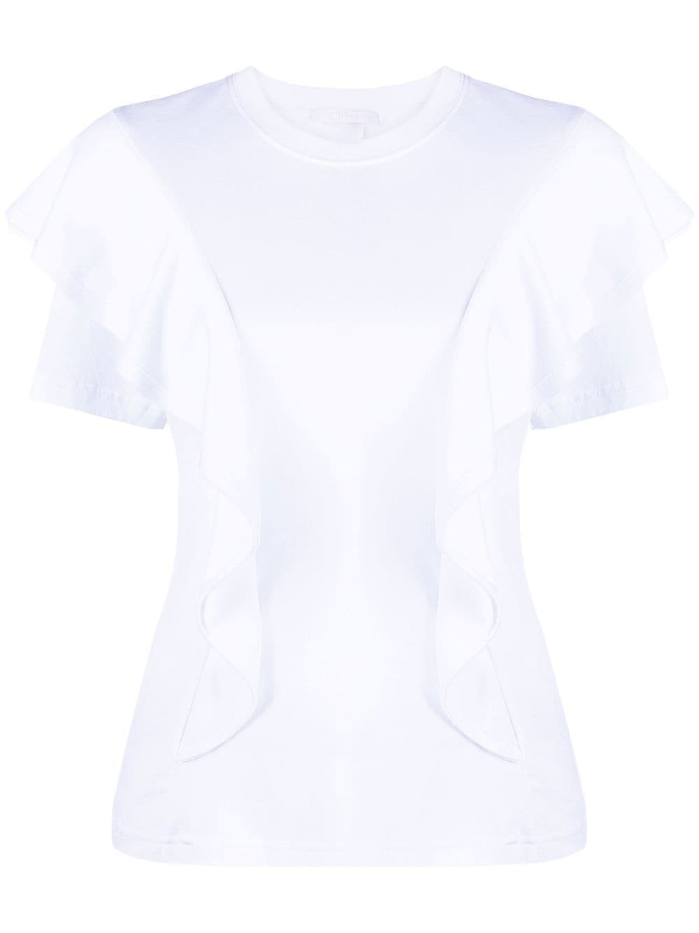 Ruffled cotton T-shirt