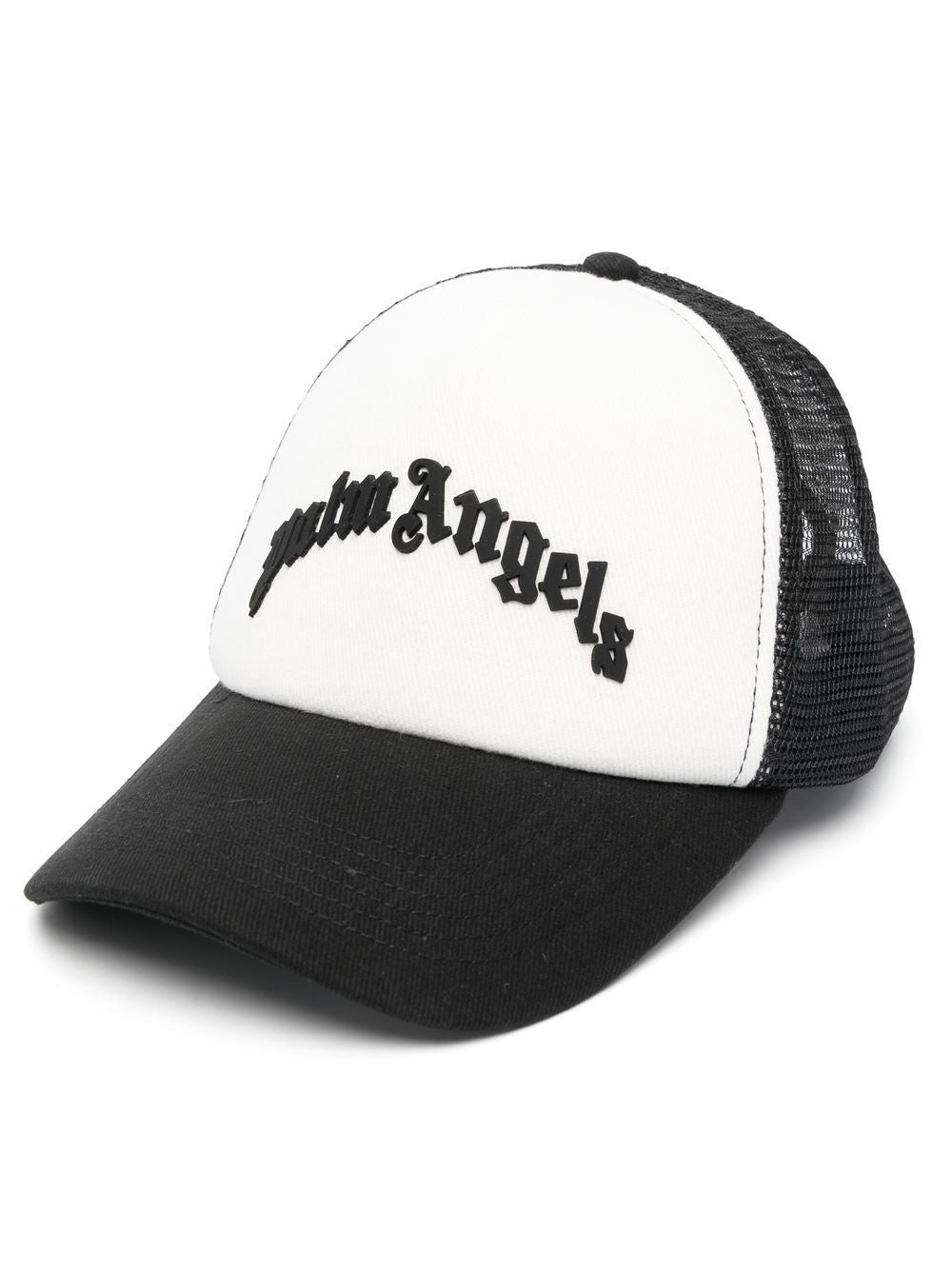Black/white logo print cap
