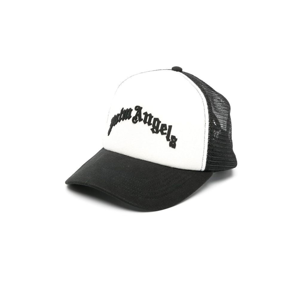 Black/white logo print cap