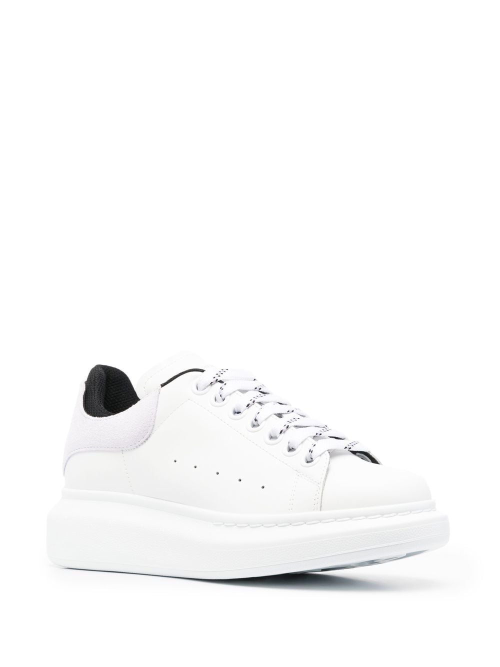White/black/lilac  leather/suede oversized low-top sneakers