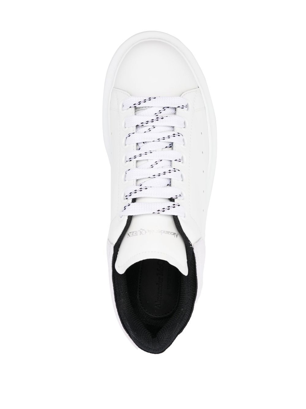 Sneakers basse oversize bianche/nere/lilla in pelle/scamosciato