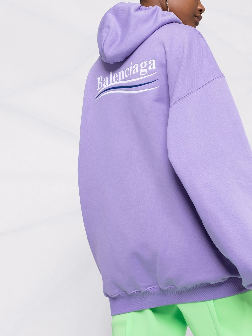 Cotton embroidered logo hoodie