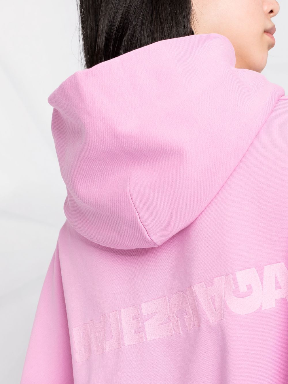 Rose pink cotton Large Fit logo-print cotton hoodie