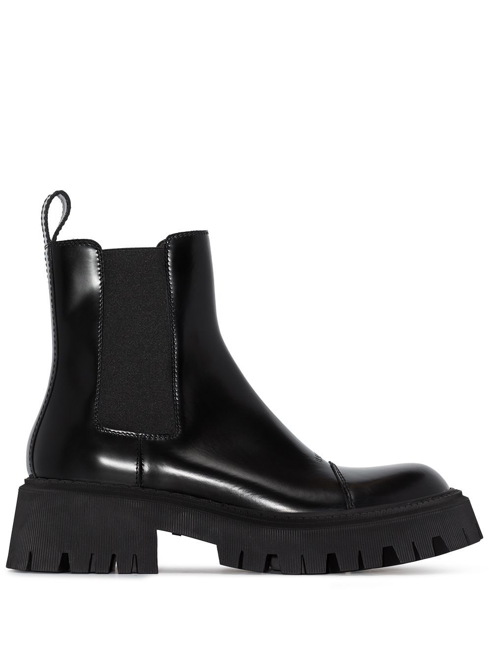 Black leather Tractor Chelsea boots