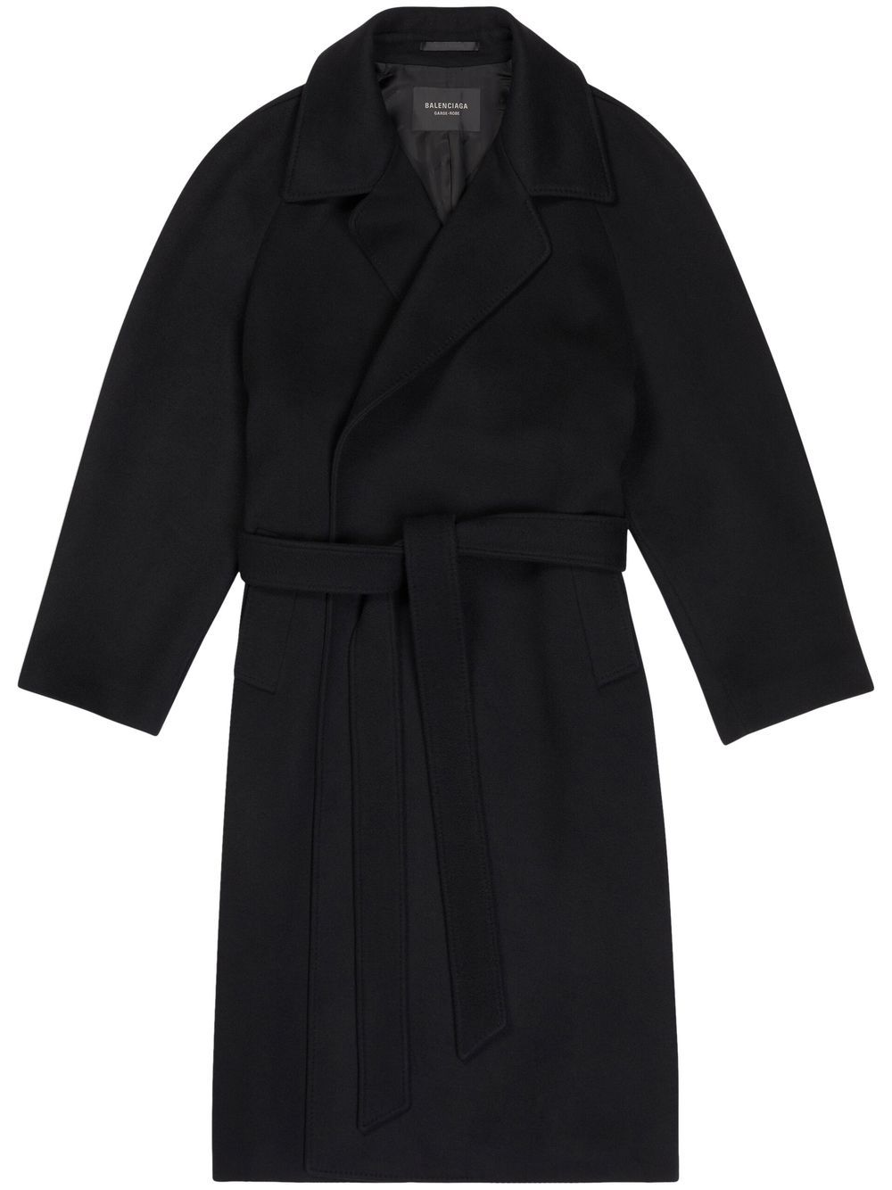 Belted cashmere raglan coat