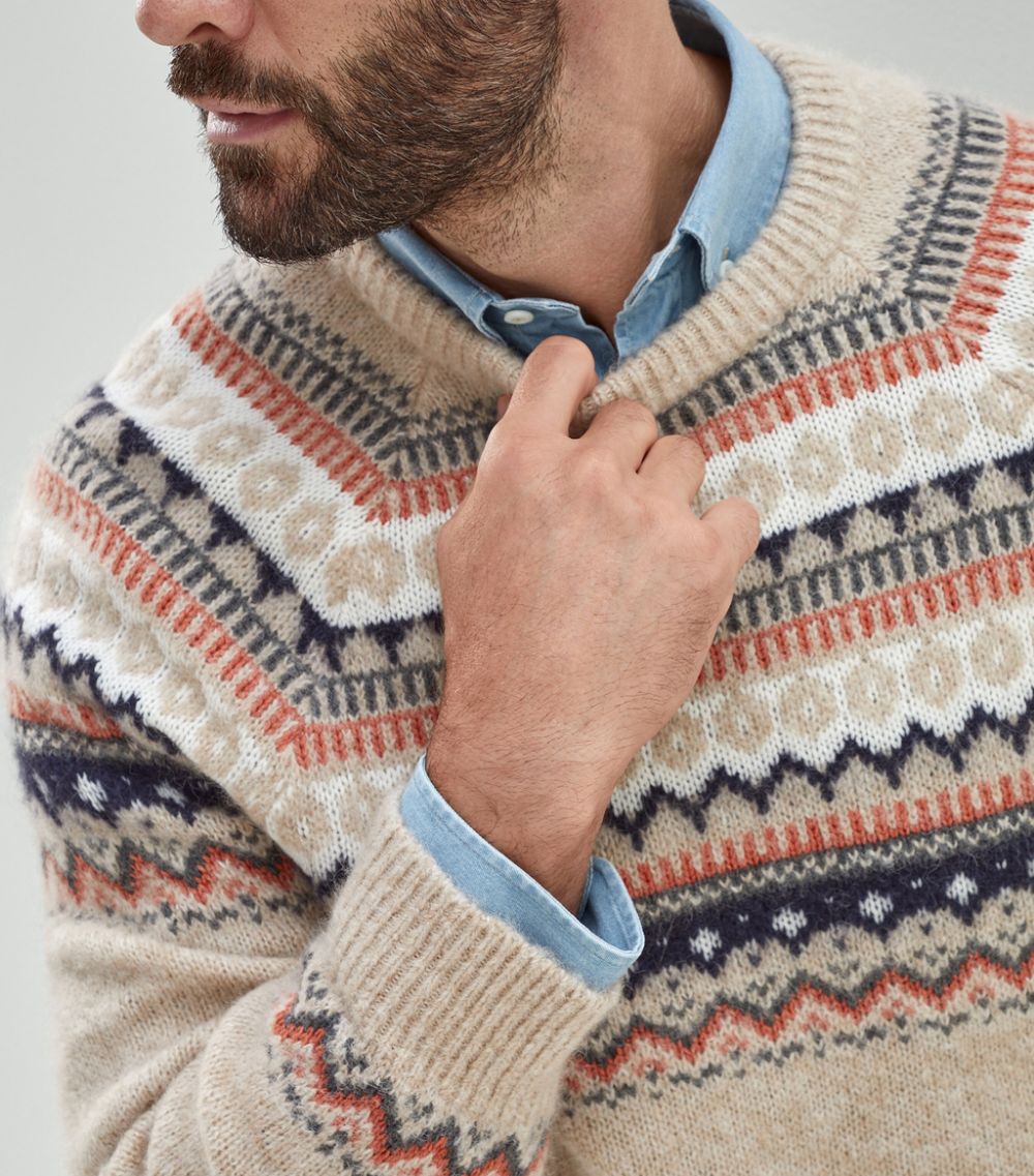 Fair isle intarsia knit jumper