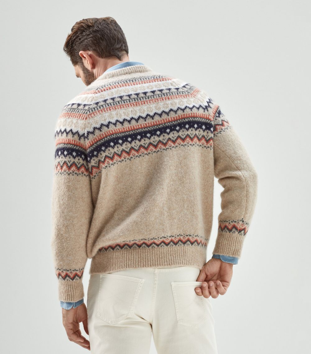 Fair isle intarsia knit jumper