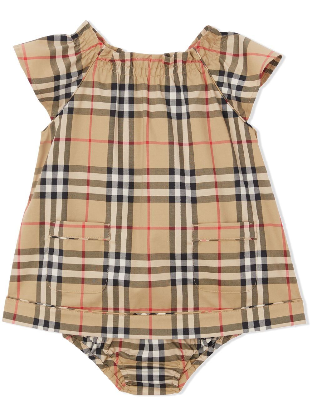 Vintage Check-print dress with bloomers