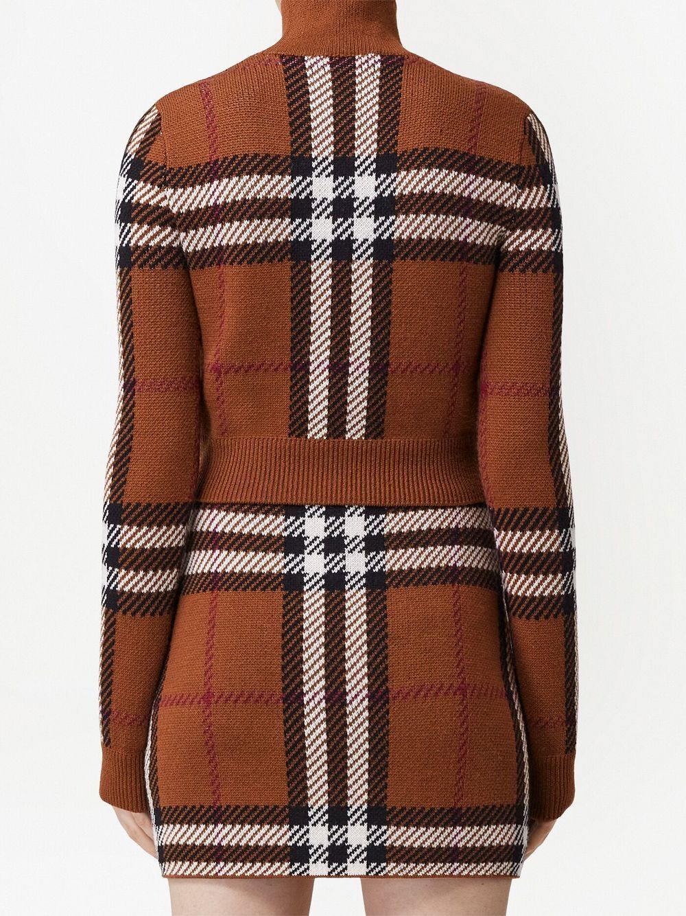 Exaggerated Check cropped jumper