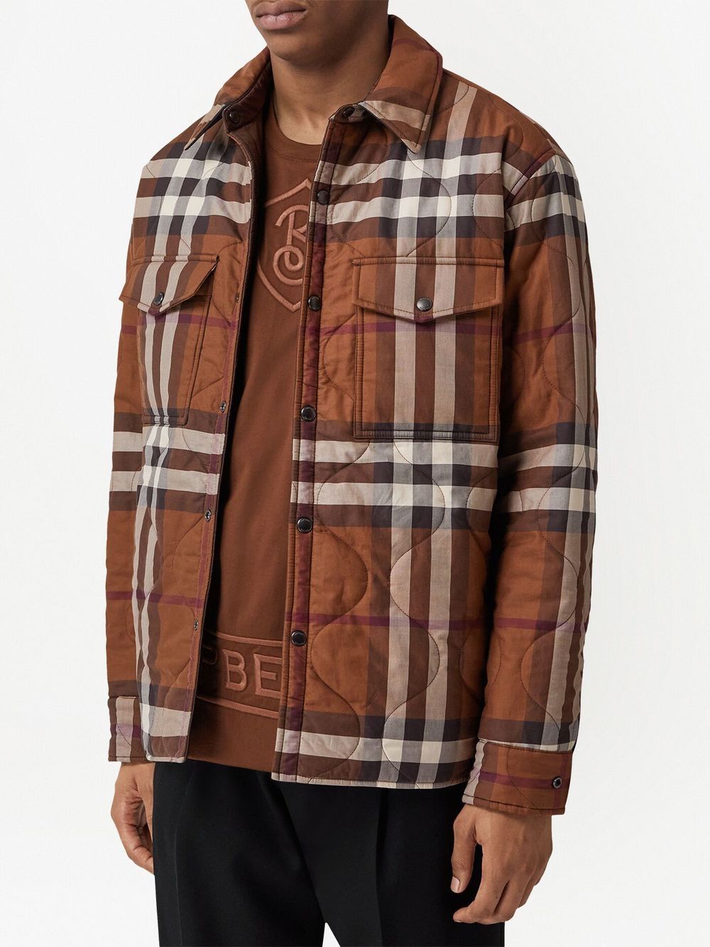Reversible checked quilted jacket