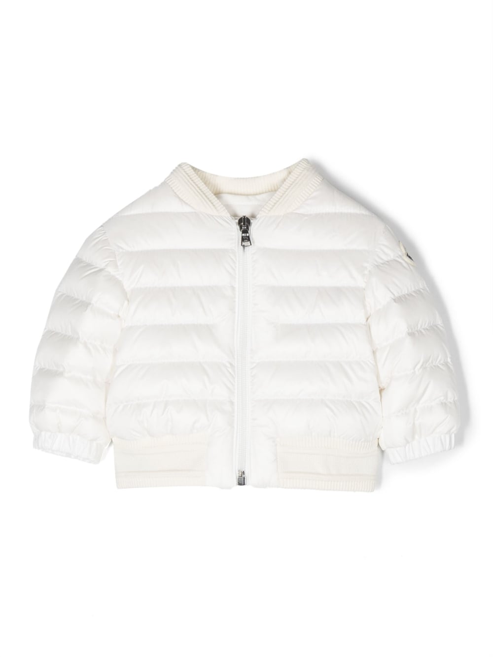 White Ter logo-patch quilted padded jacket