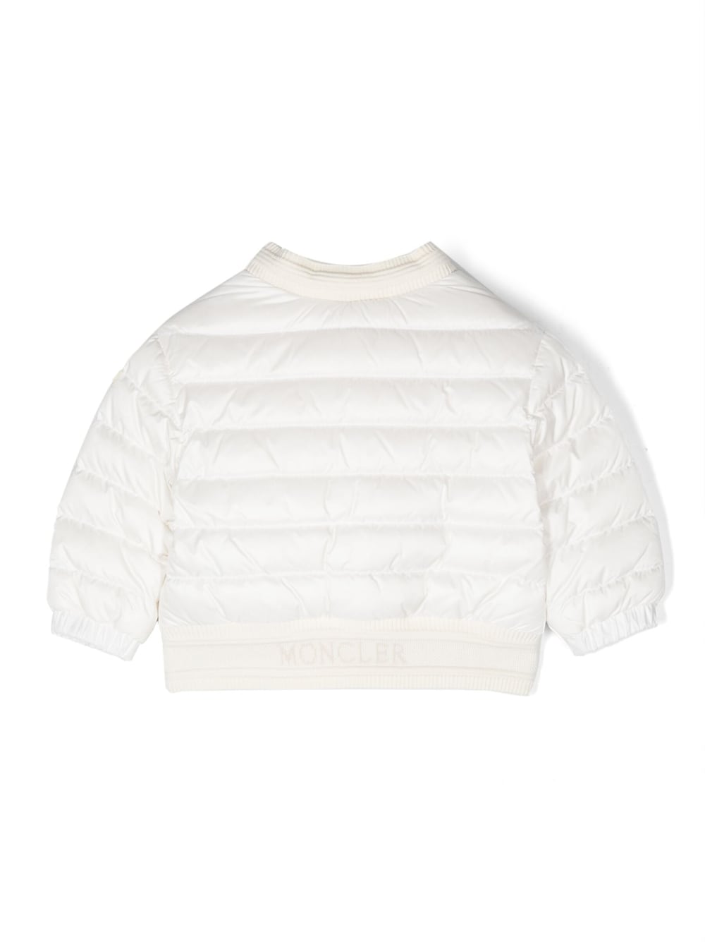 White Ter logo-patch quilted padded jacket