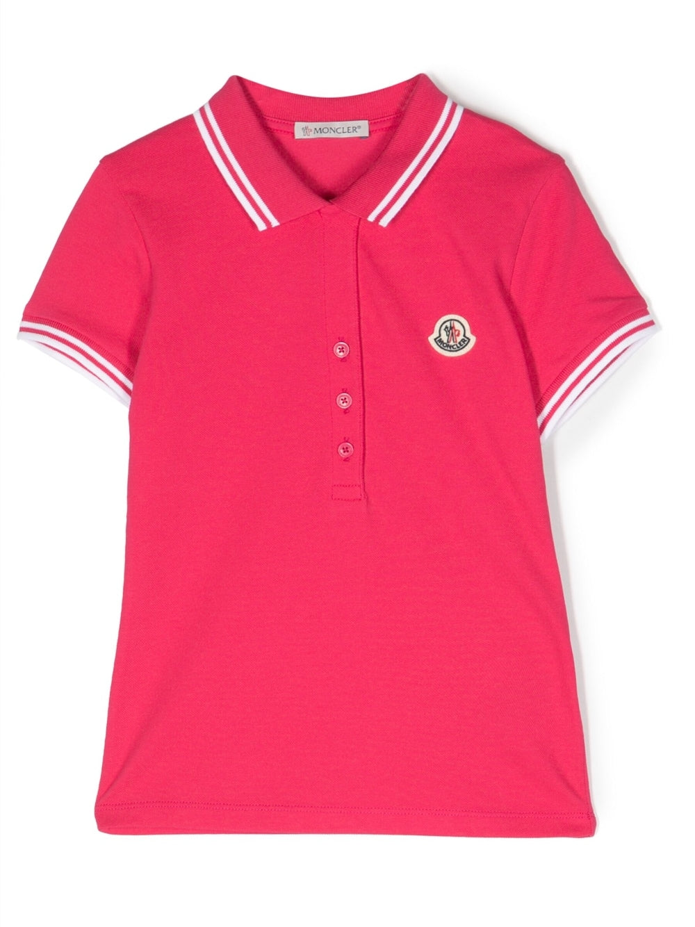 Pink chest logo-patch polo shirt