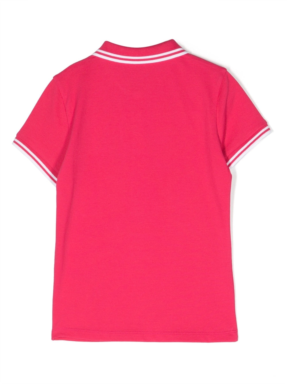 Pink chest logo-patch polo shirt