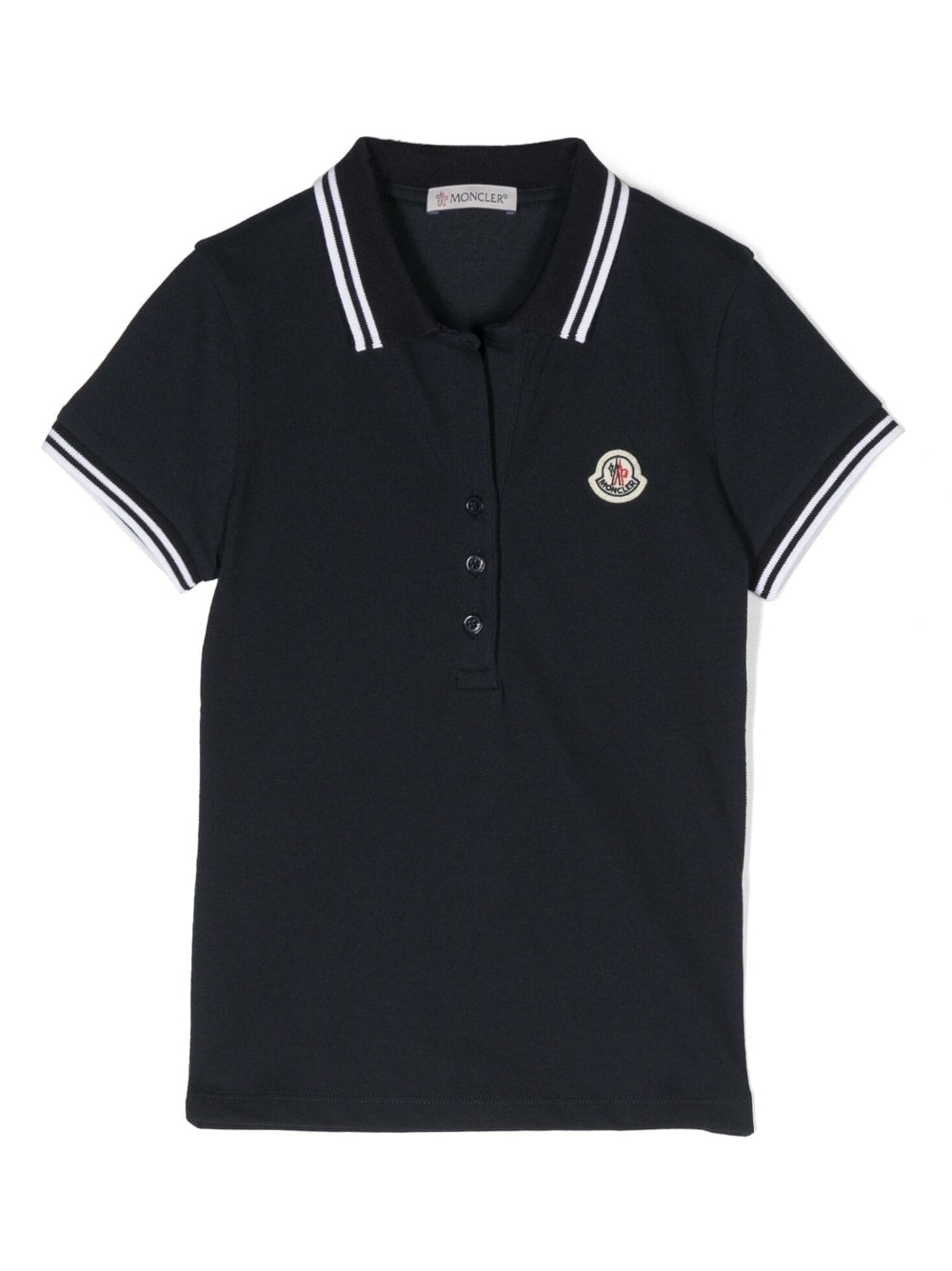Navy blue logo-patch polo shirt
