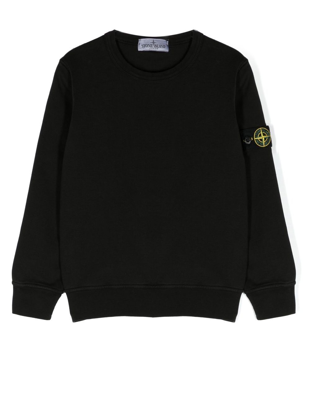 Black logo-patch crew-neck sweatshirt