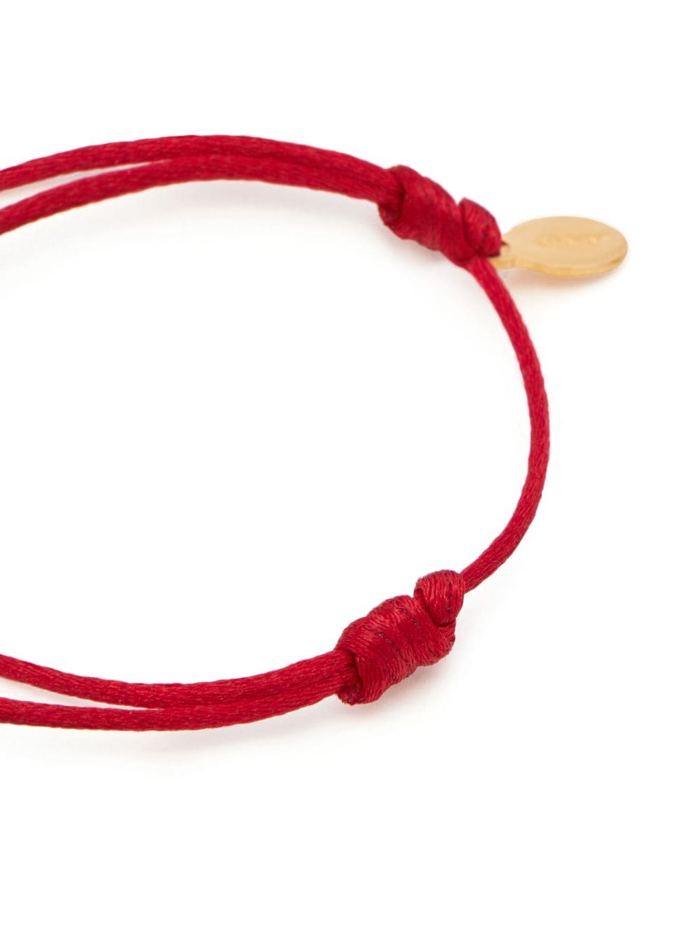 Red cotton VLogo Signature crystal bracelet