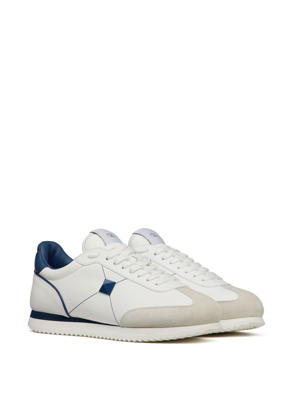 White/blue Stud Around low-top sneakers