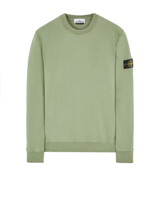 Green Crew neck sweatshirt in cotton fleece
