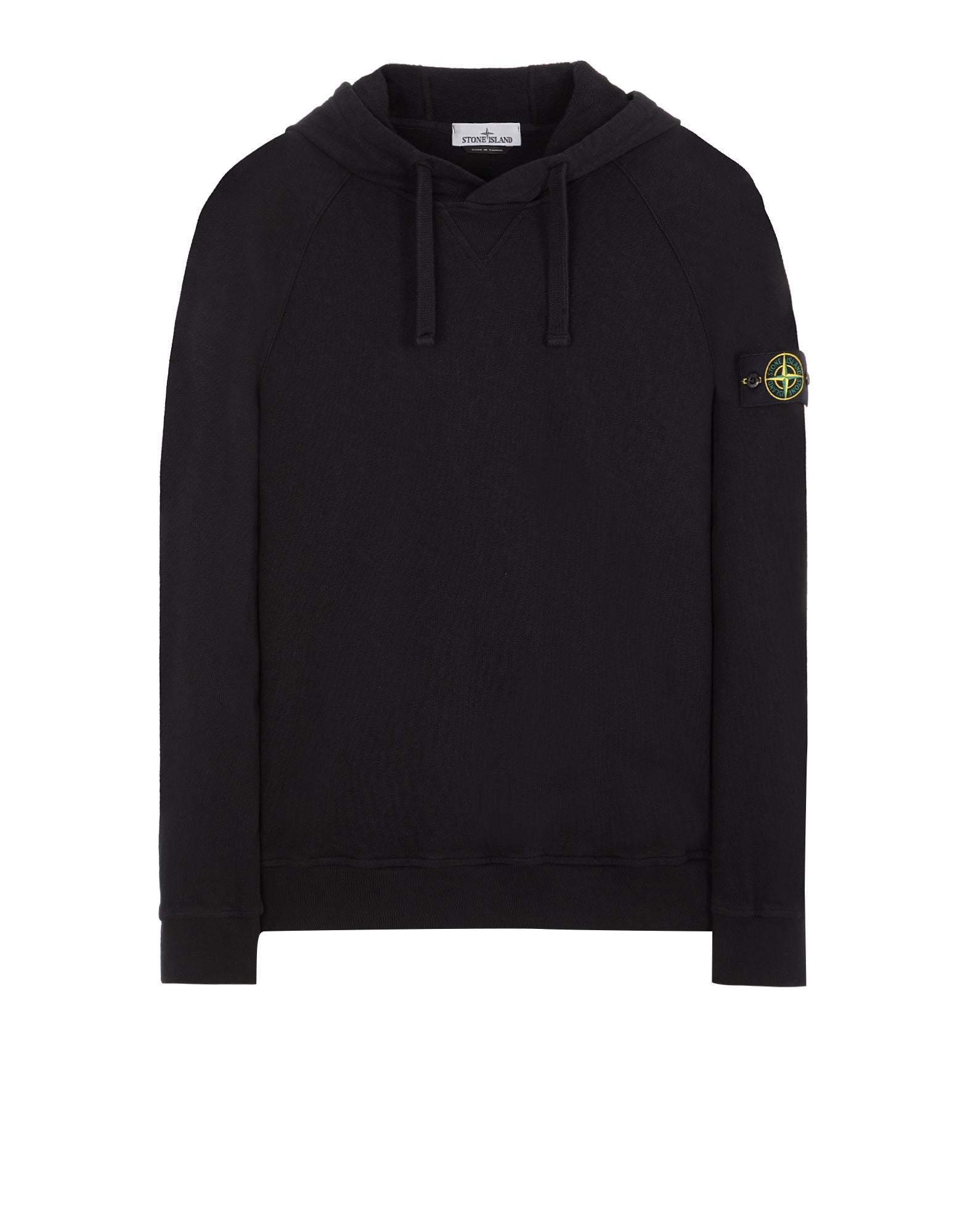 Black hooded sweatshirt in malfilé fleece