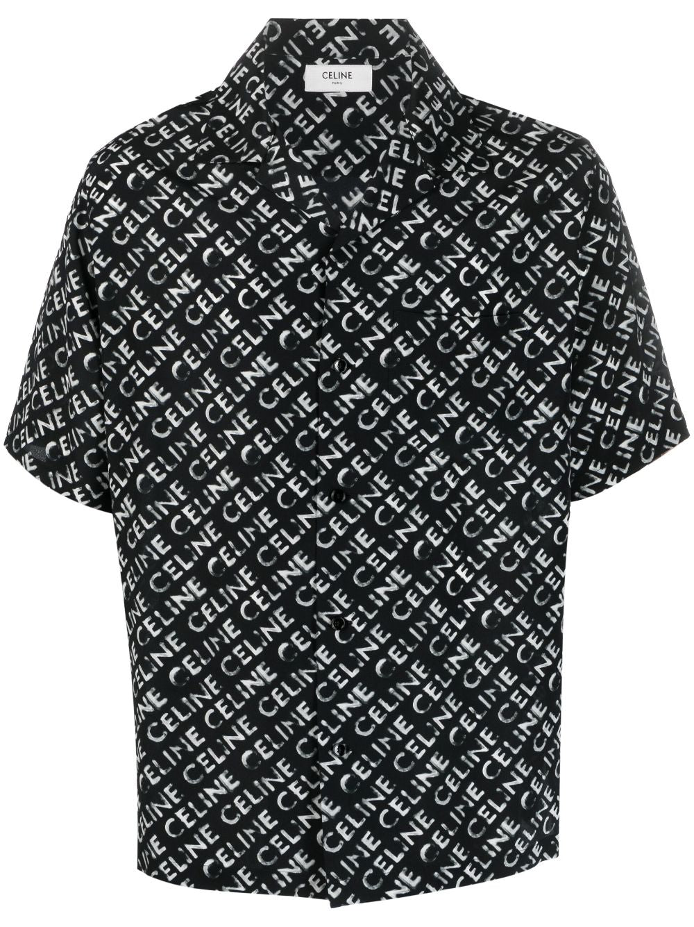 Camicia in seta con stampa logo