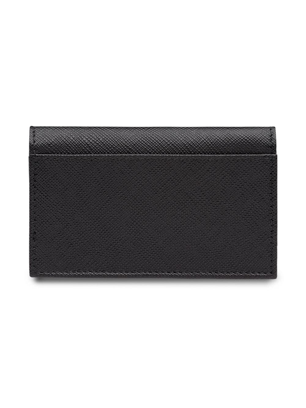 Saffiano leather front logo wallet